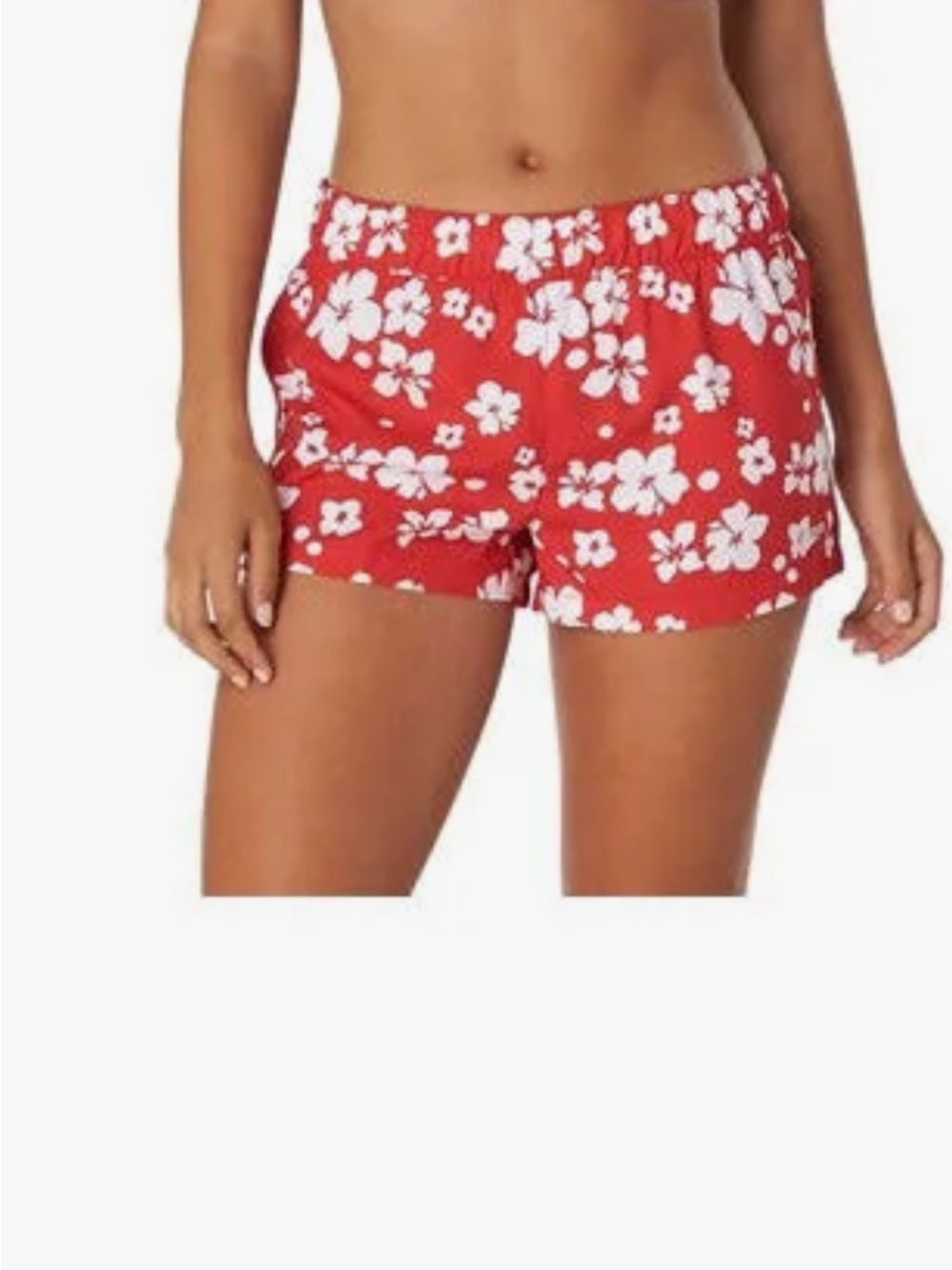 Speedo Red Floral Bermuda Swim Shorts
